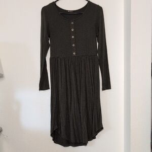 Bombom Olive Green Long Sleeve Dress